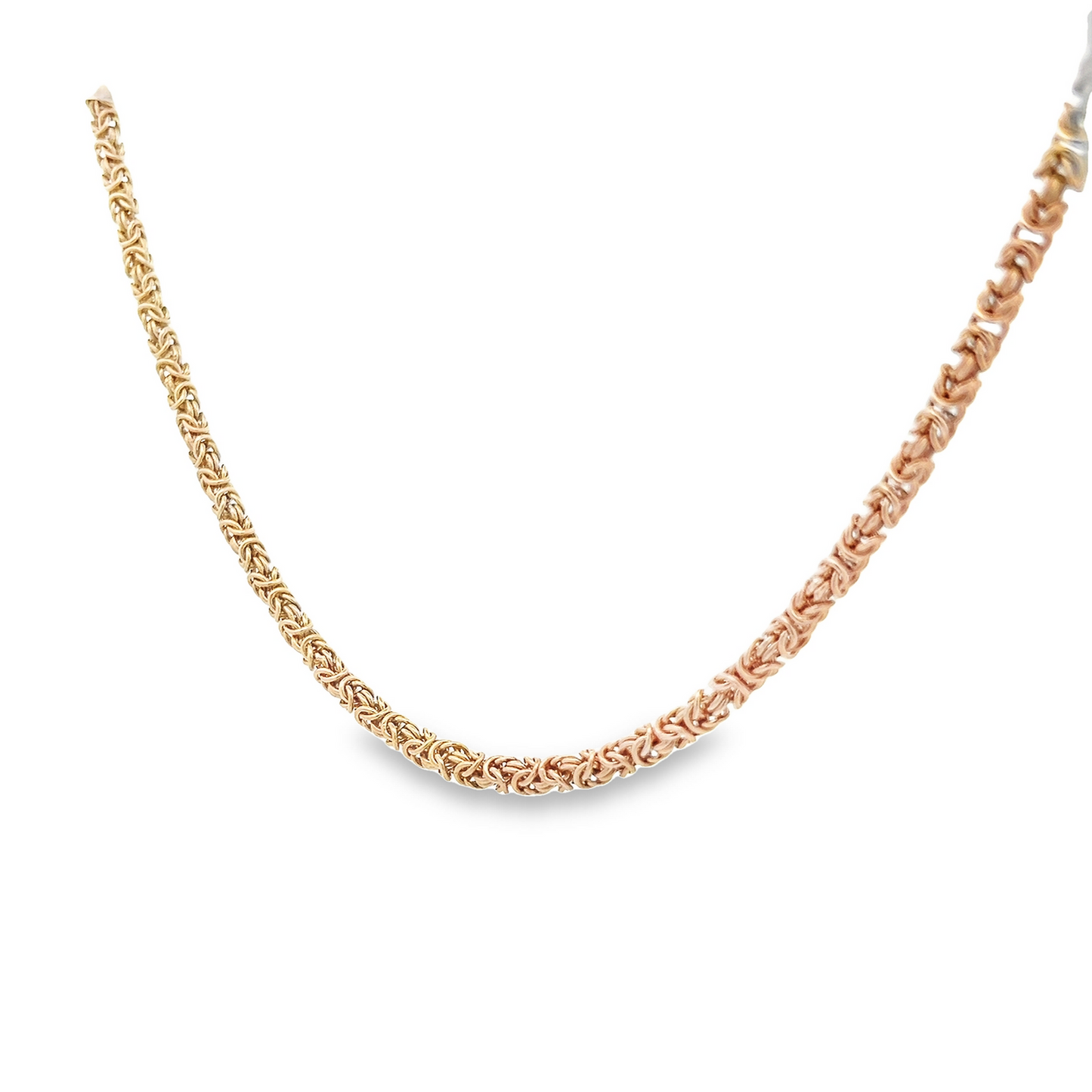 Vintage 30.45 Inches 9ct Gold Byzantine Necklace / Chain