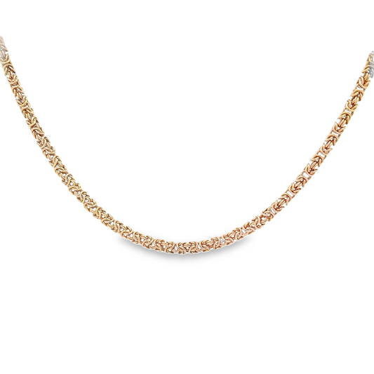 Vintage 30.45 Inches 9ct Gold Byzantine Necklace / Chain