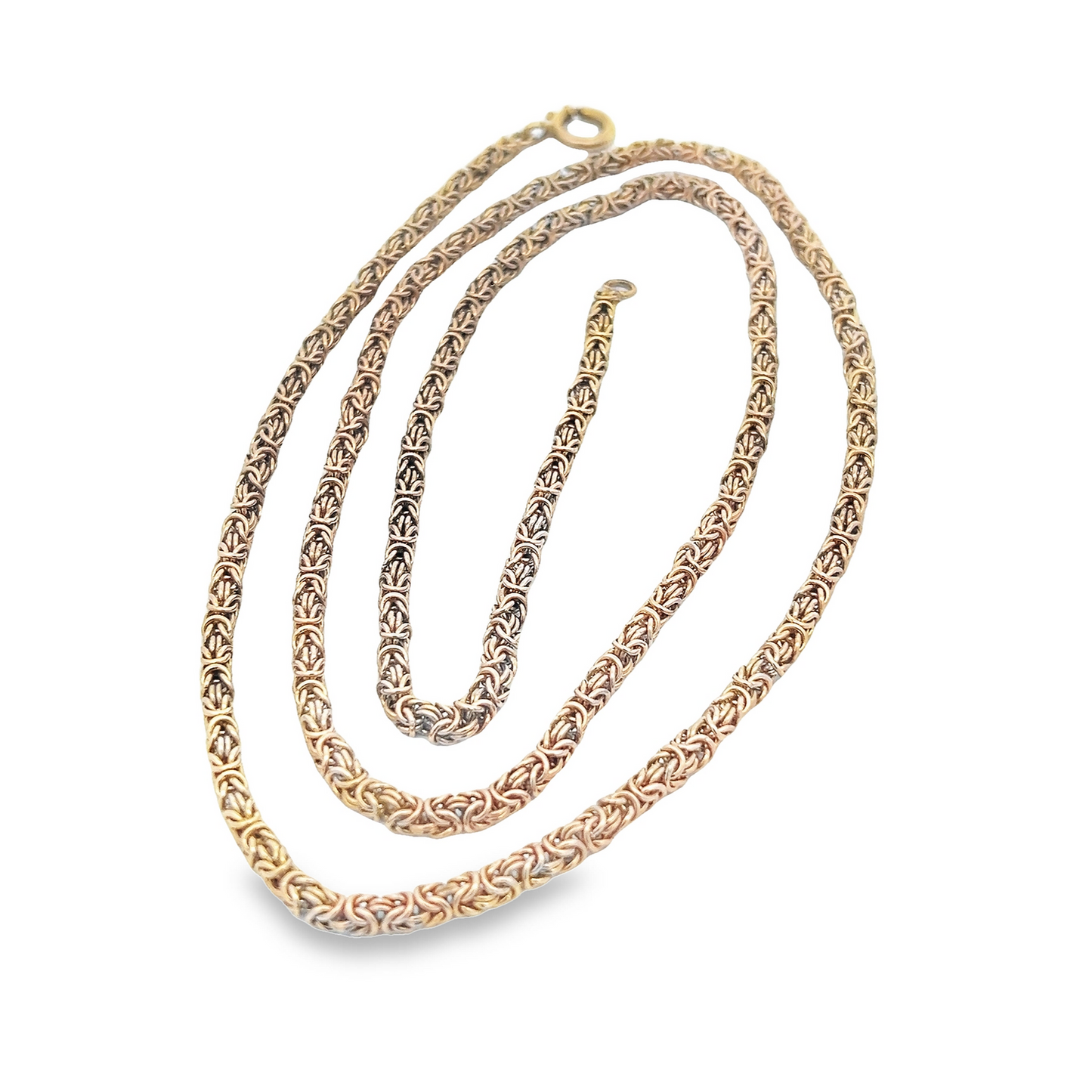 Vintage 30.45 Inches 9ct Gold Byzantine Necklace / Chain