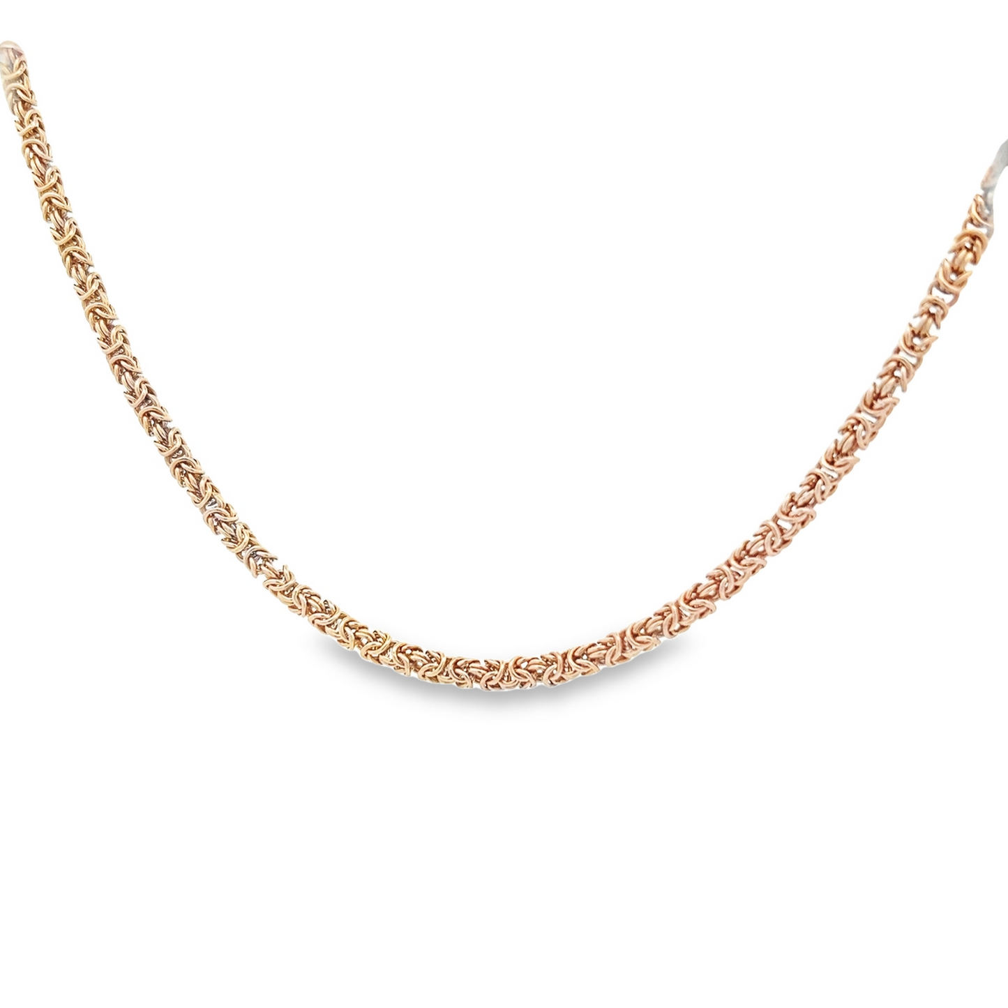 Vintage 30.45 Inches 9ct Gold Byzantine Necklace / Chain