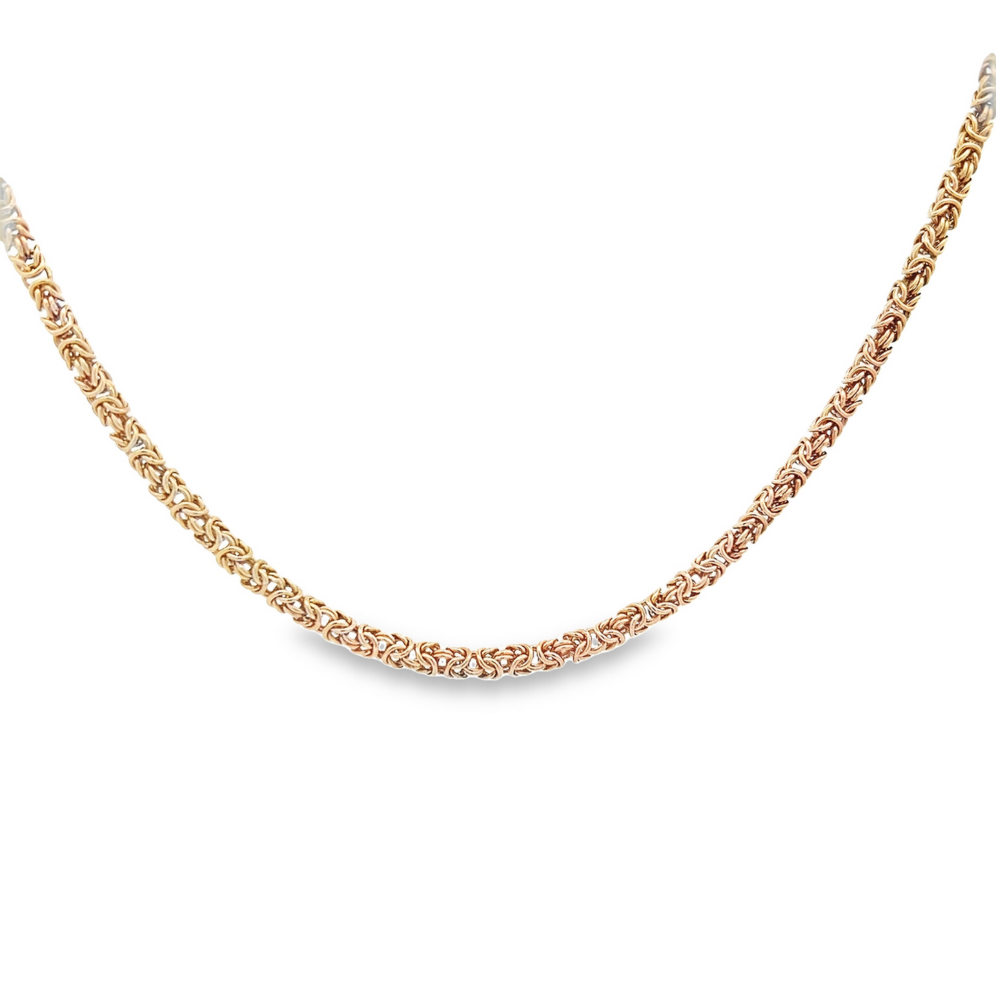 Vintage 30.45 Inches 9ct Gold Byzantine Necklace / Chain