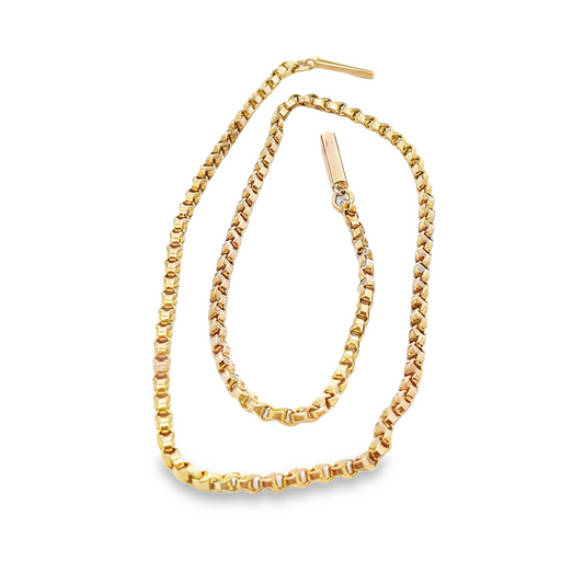 Antique Edwardian 10ct Gold Ornate Link Pendant Chain