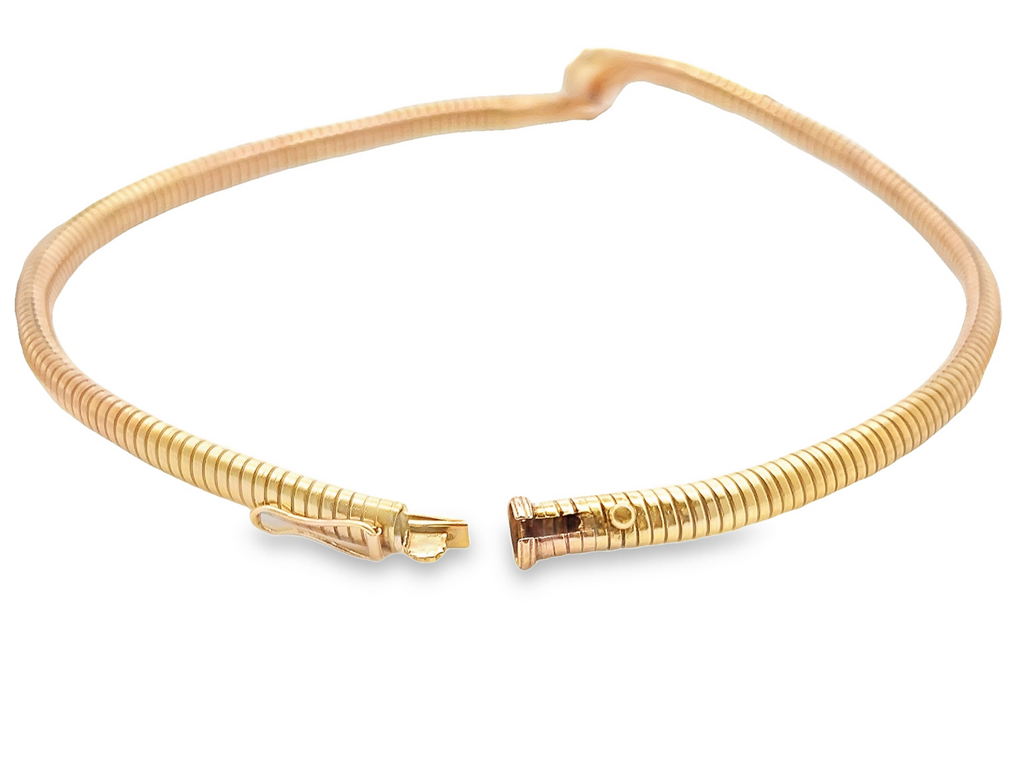 Vintage Ruby Eyed 9ct Gold Articulated Snake Collar