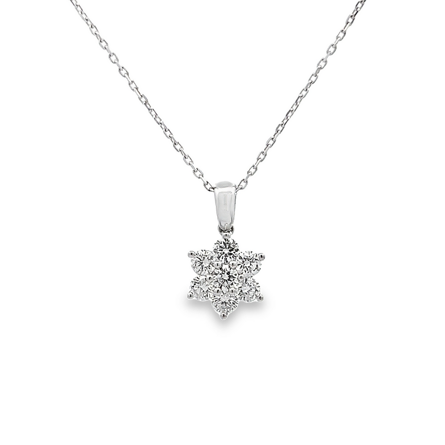 Preloved Diamond 18ct White Gold Star Pendant with 18ct White Gold Chain