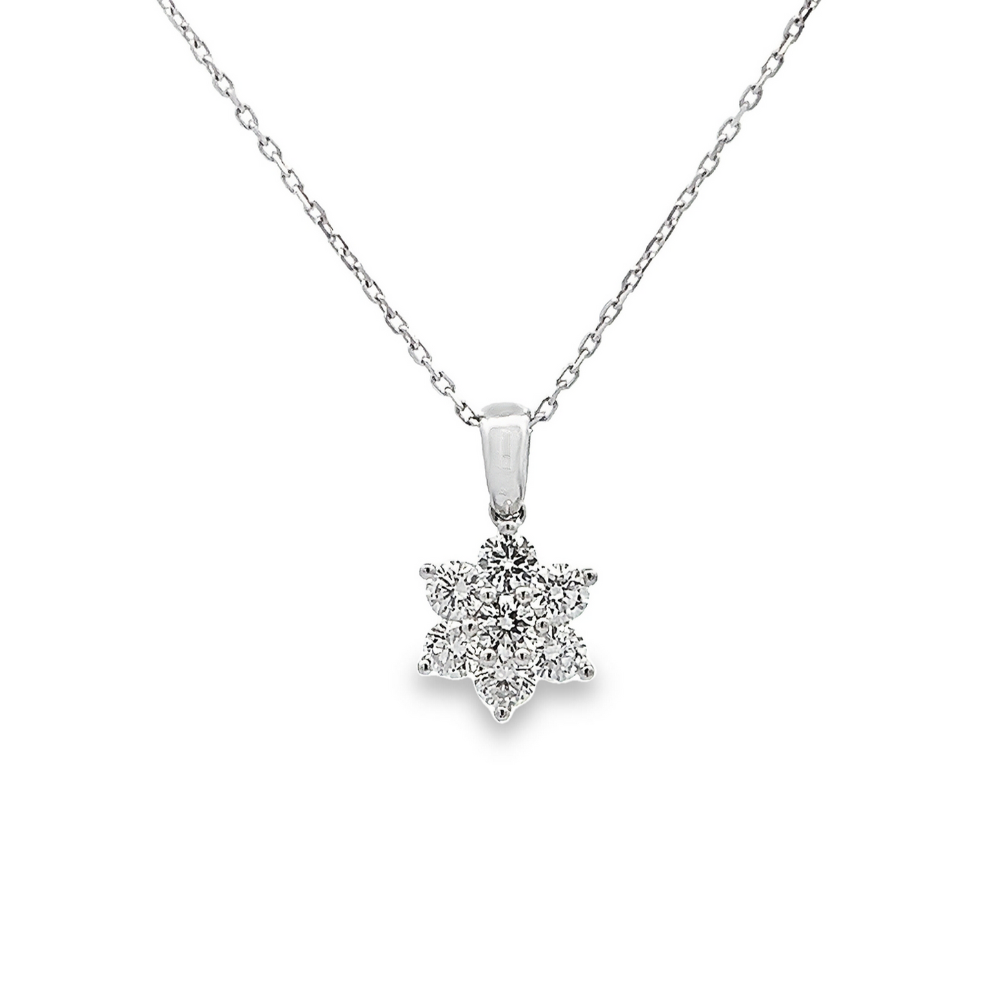 Preloved Diamond 18ct White Gold Star Pendant with 18ct White Gold Chain