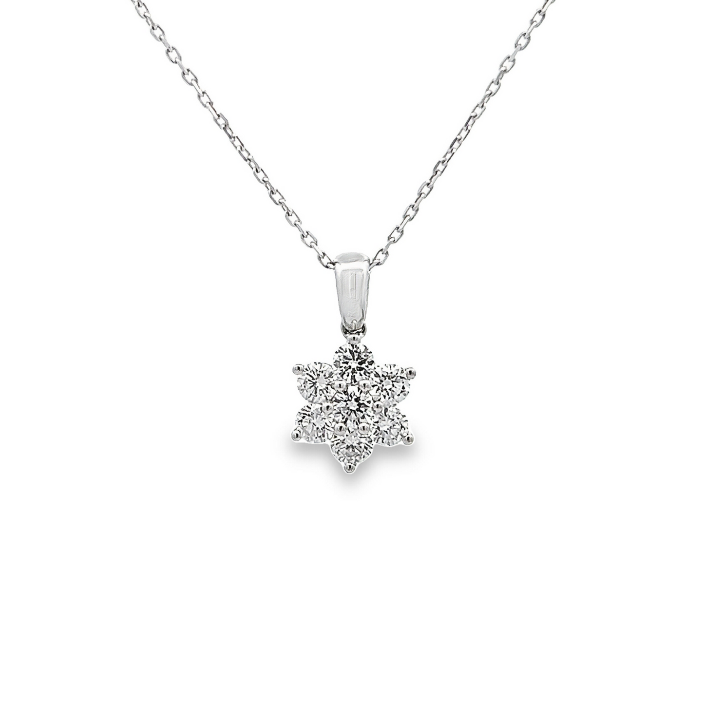Preloved Diamond 18ct White Gold Star Pendant with 18ct White Gold Chain