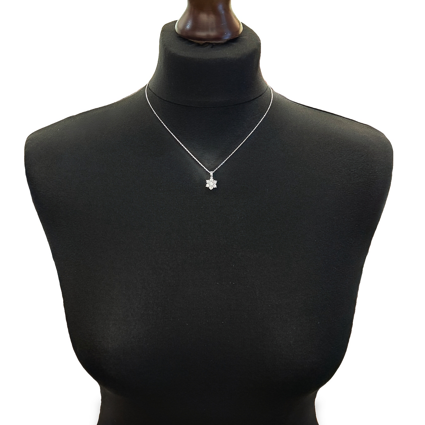 Preloved Diamond 18ct White Gold Star Pendant with 18ct White Gold Chain