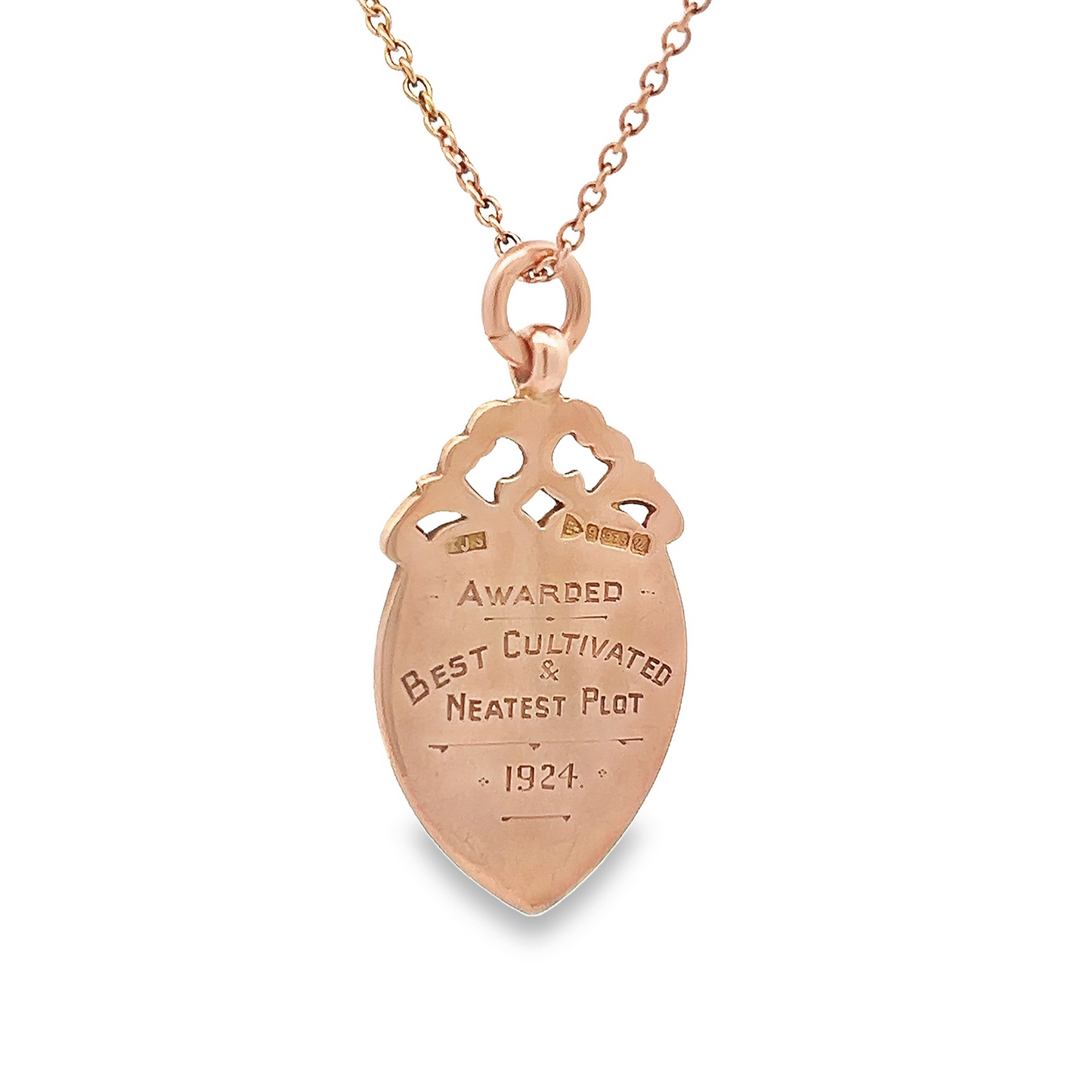 Antique Edwardian Shield 9ct Rose Gold Pendant / Fob
