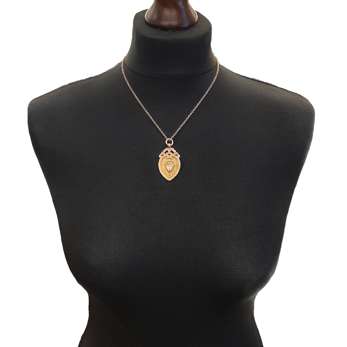 Antique Edwardian Shield 9ct Rose Gold Pendant / Fob
