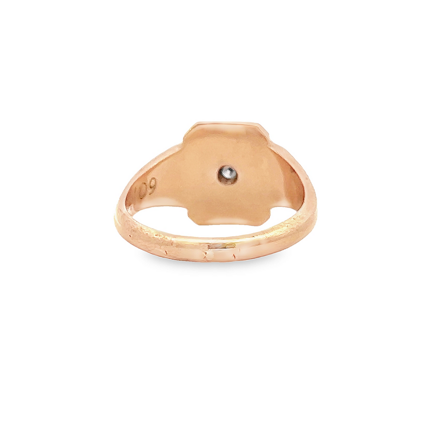 Vintage Victorian Style Diamond Set 9ct Gold Signet Ring