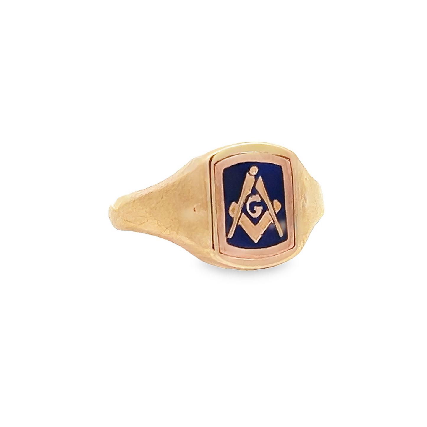 Vintage Enamel Masonic 'Swivelling' 9ct Gold Signet Ring