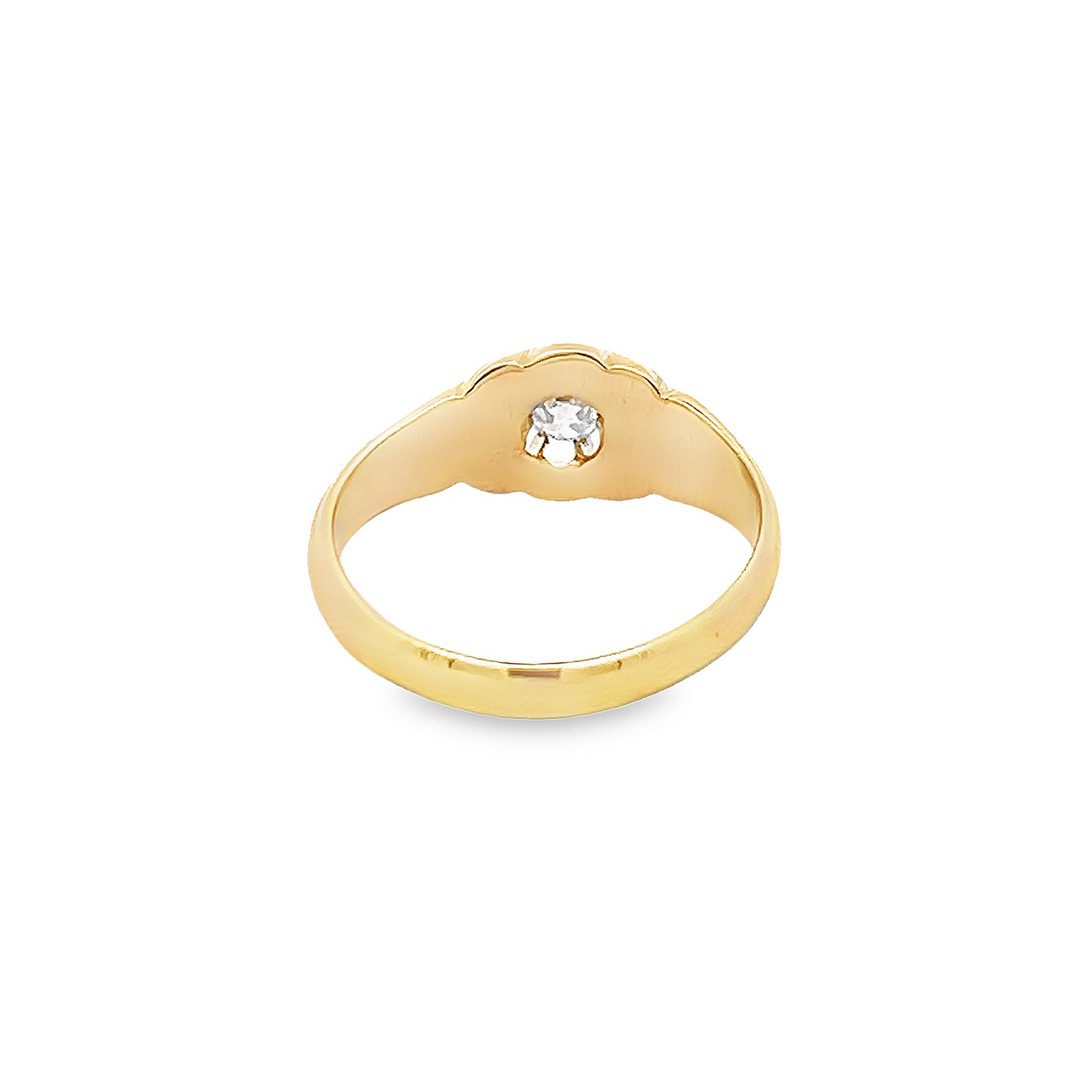 Antique Edwardian Solitaire Old European Cut 0.30ct Diamond 18ct Gold Gypsy Ring