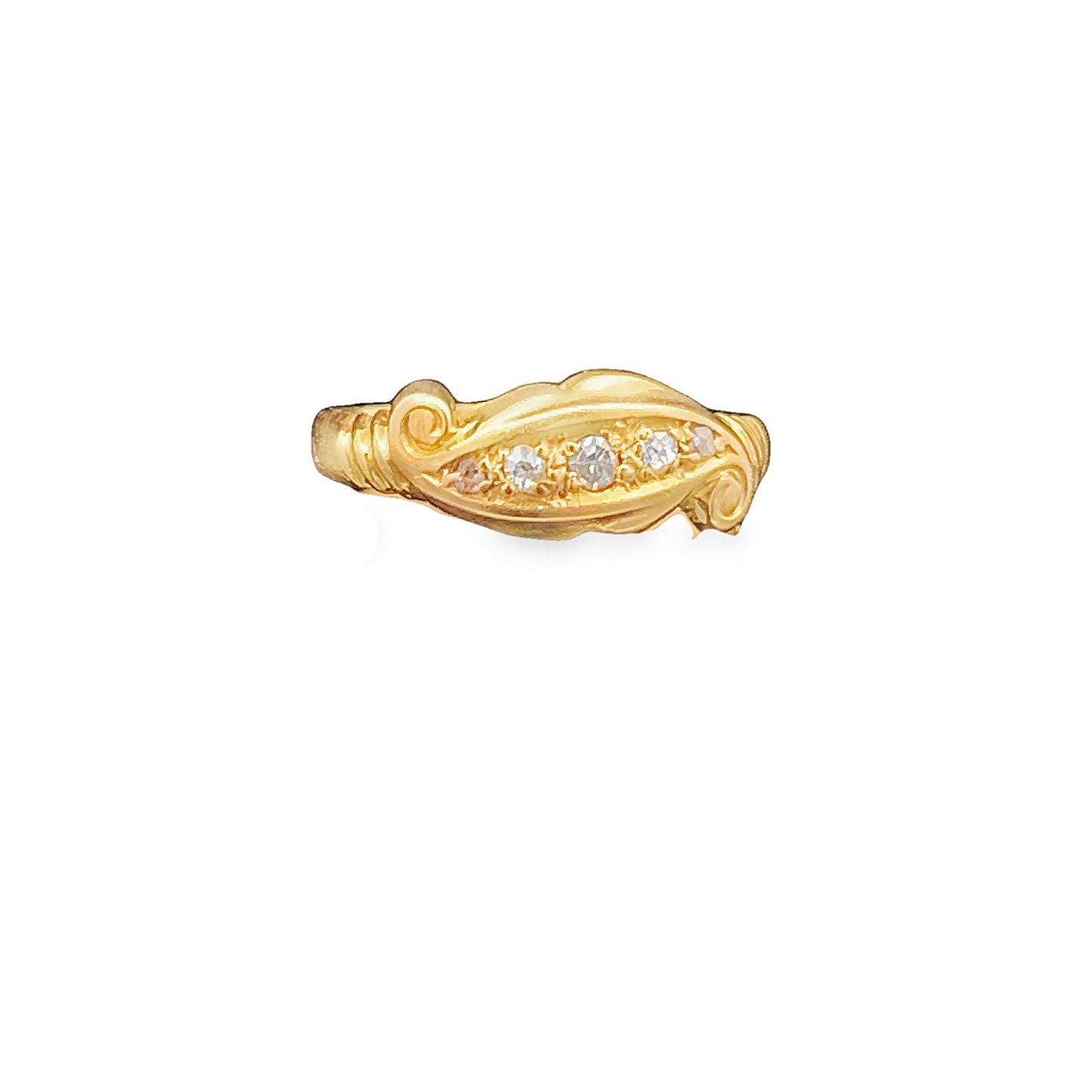Antique Edwardian Five Stone Diamond 18ct Gold Ring