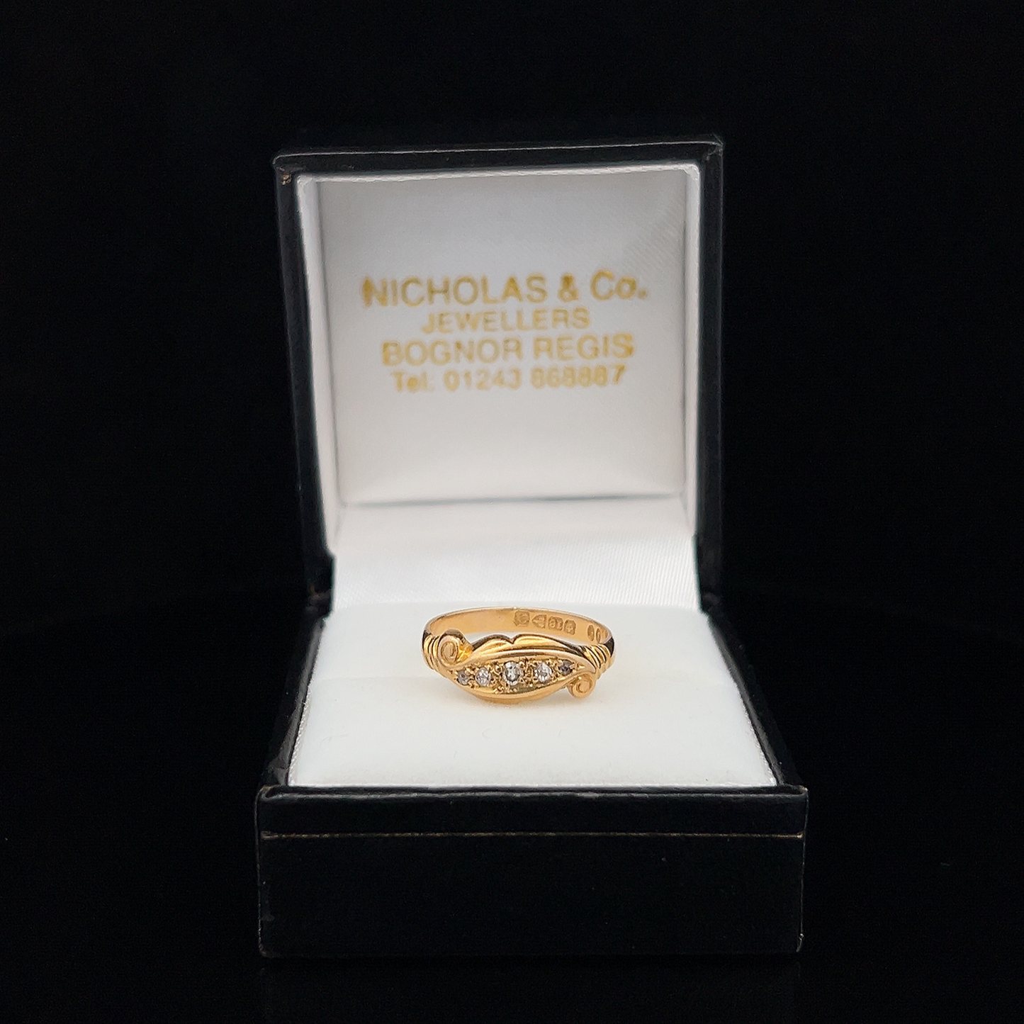 Antique Edwardian Five Stone Diamond 18ct Gold Ring