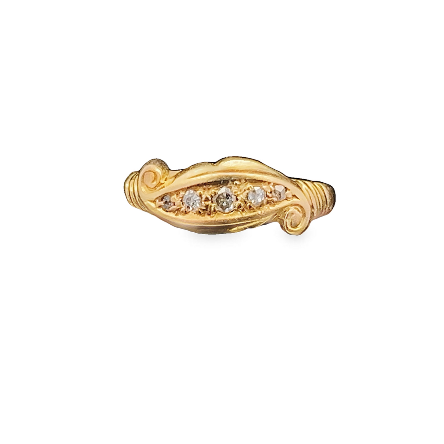 Antique Edwardian Five Stone Diamond 18ct Gold Ring