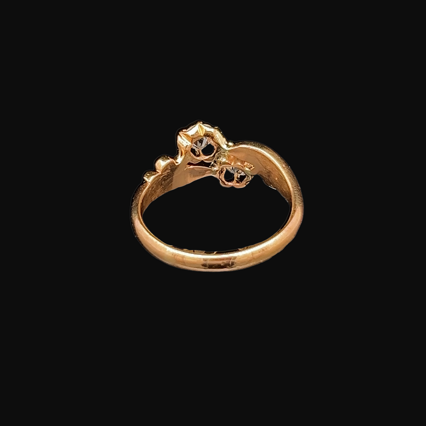 Antique Art Nouveau Diamond 'Toi et Moi' Crossover 22ct Gold Ring