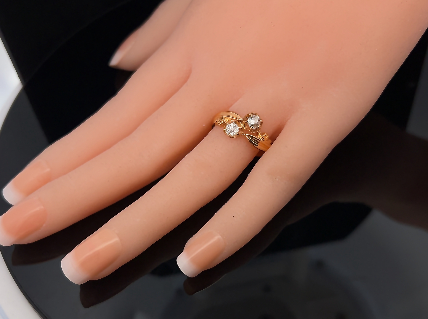 Antique Art Nouveau Diamond 'Toi et Moi' Crossover 22ct Gold Ring