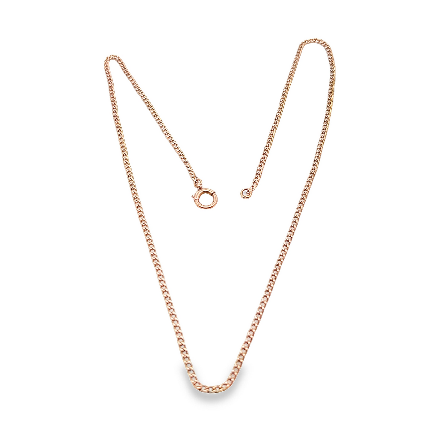Antique Edwardian 9ct Rose Gold Curb Link Pendant Chain