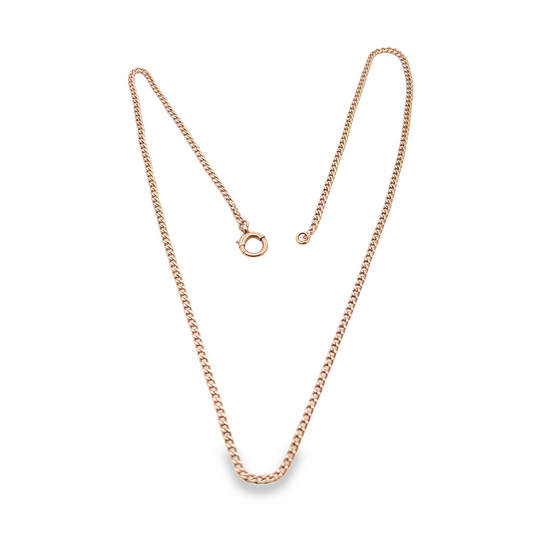 Antique Edwardian 9ct Rose Gold Curb Link Pendant Chain
