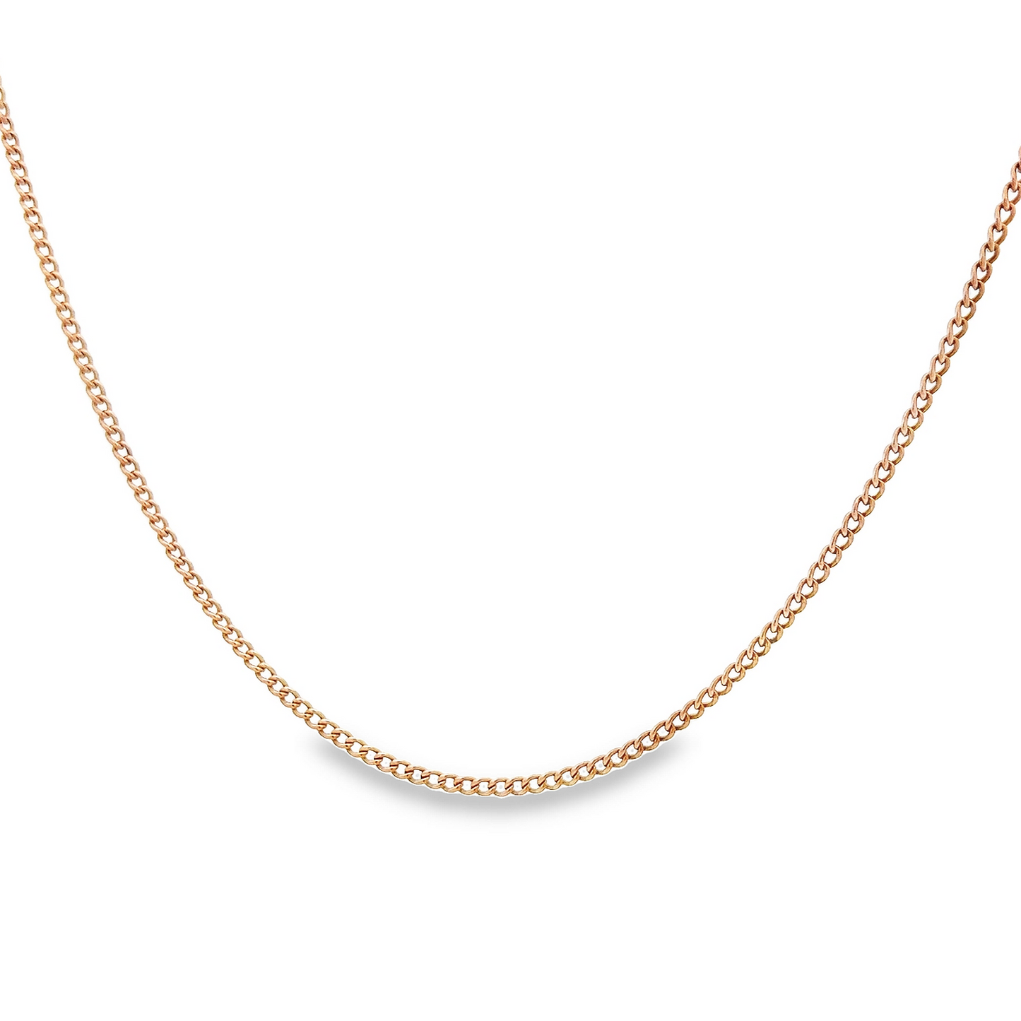 Antique Edwardian 9ct Rose Gold Curb Link Pendant Chain