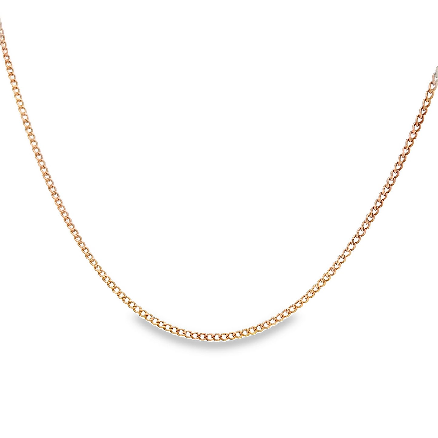 Antique Edwardian 9ct Rose Gold Curb Link Pendant Chain
