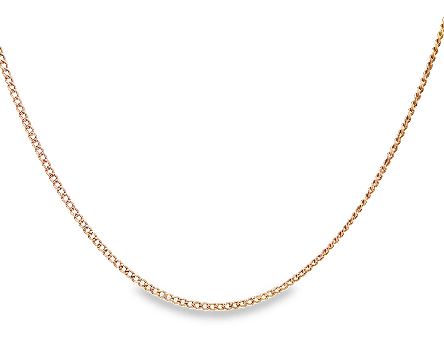 Antique Edwardian 9ct Rose Gold Curb Link Pendant Chain