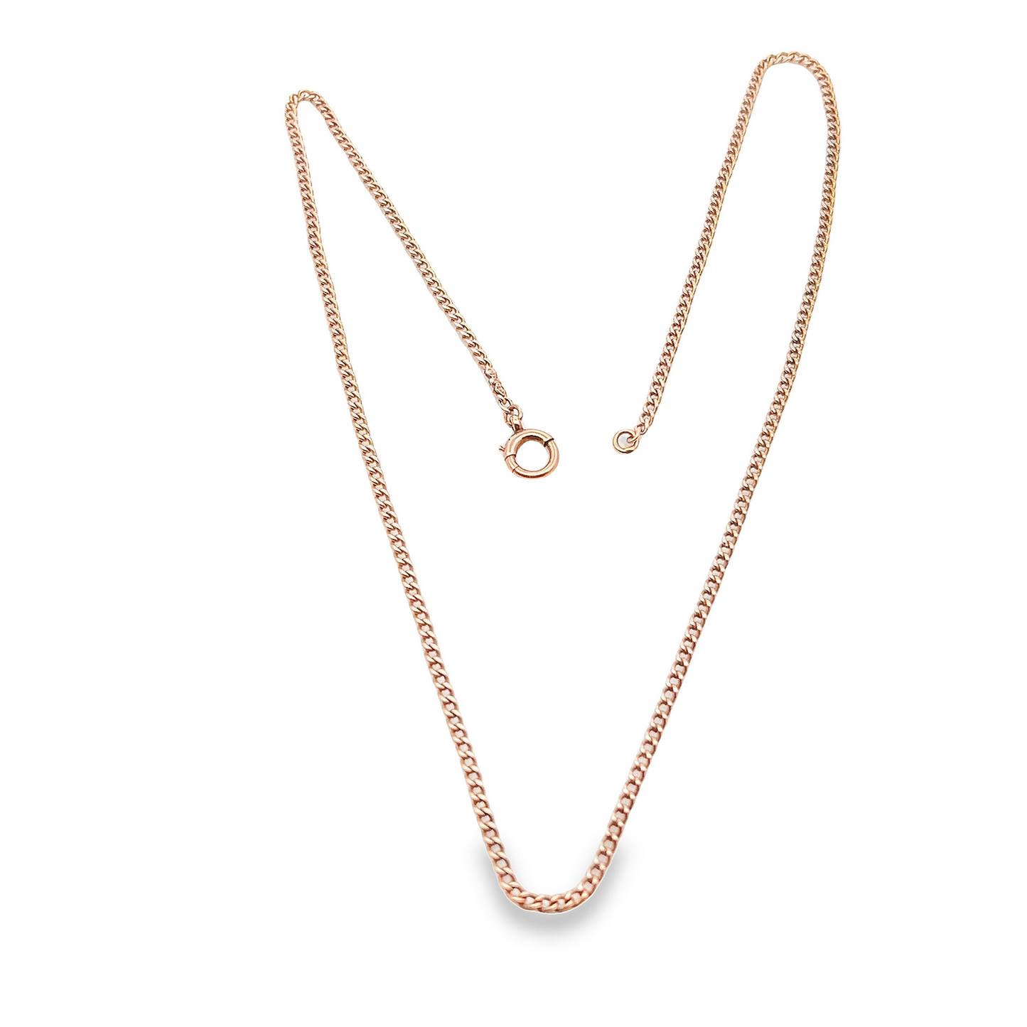 Antique Edwardian 9ct Rose Gold Curb Link Pendant Chain