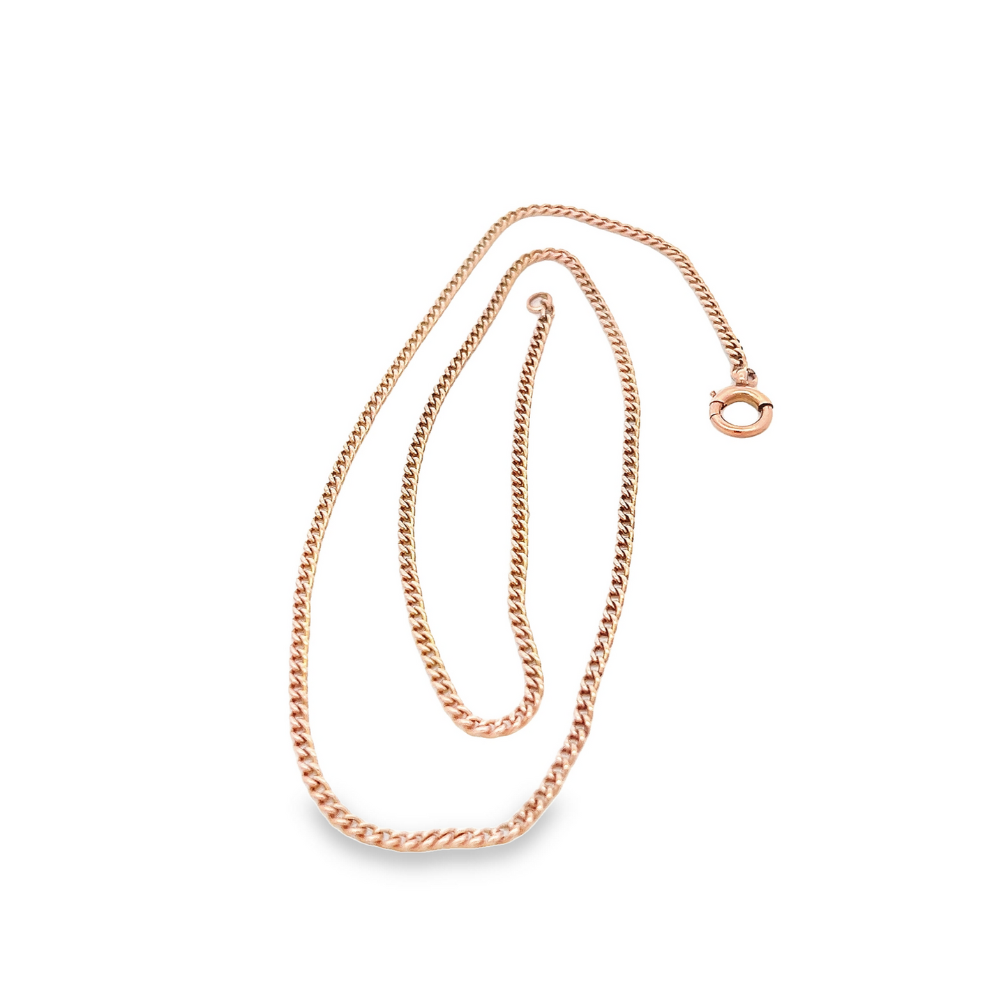 Antique Edwardian 9ct Rose Gold Curb Link Pendant Chain