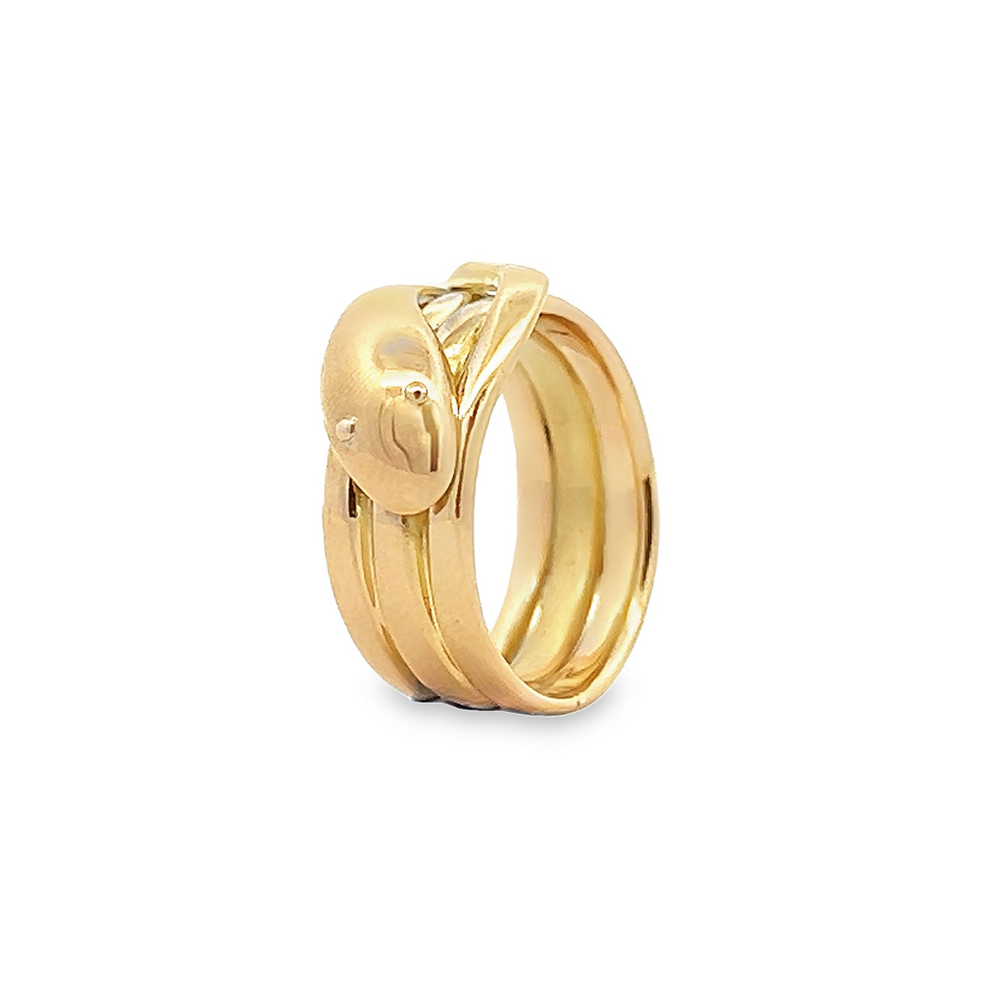 Antique Victorian 18ct Gold Wide Snake Ring