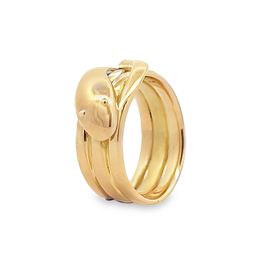 Antique Victorian 18ct Gold Wide Snake Ring