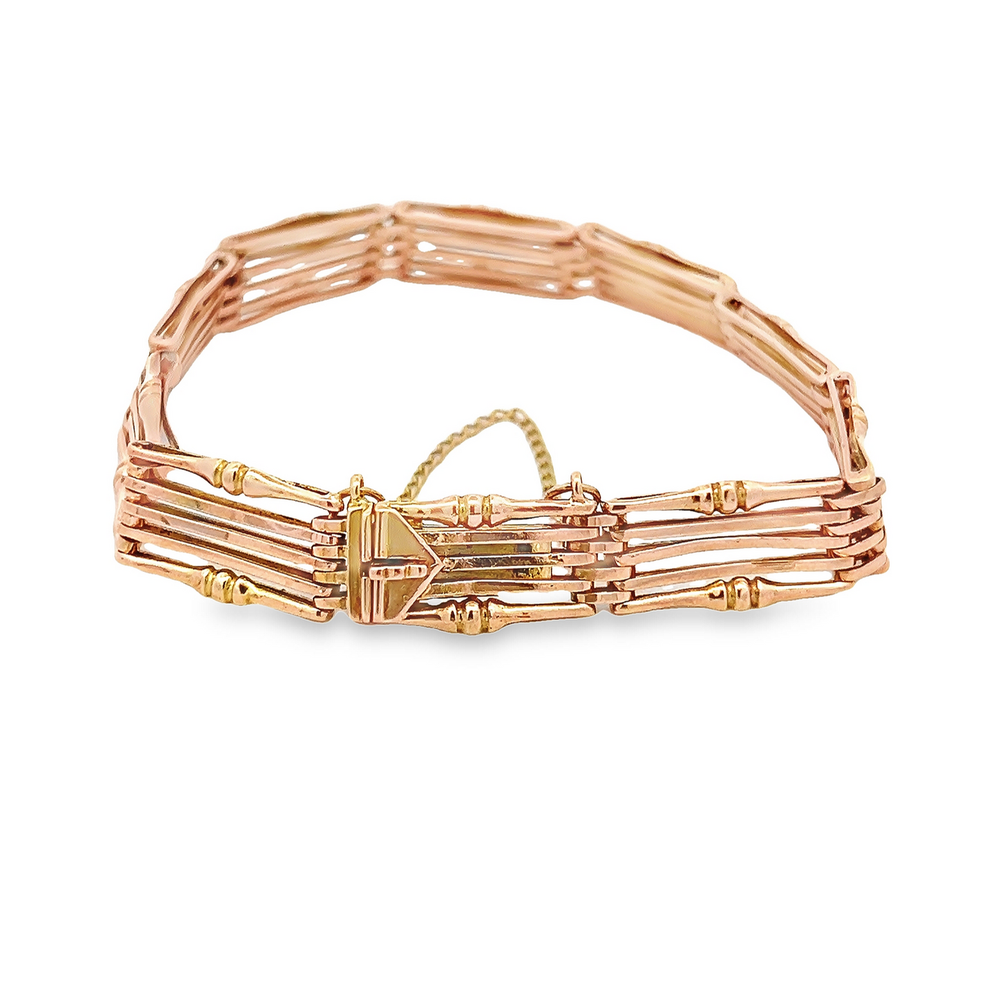 Antique Victorian 9ct Rose Gold Gate Bracelet