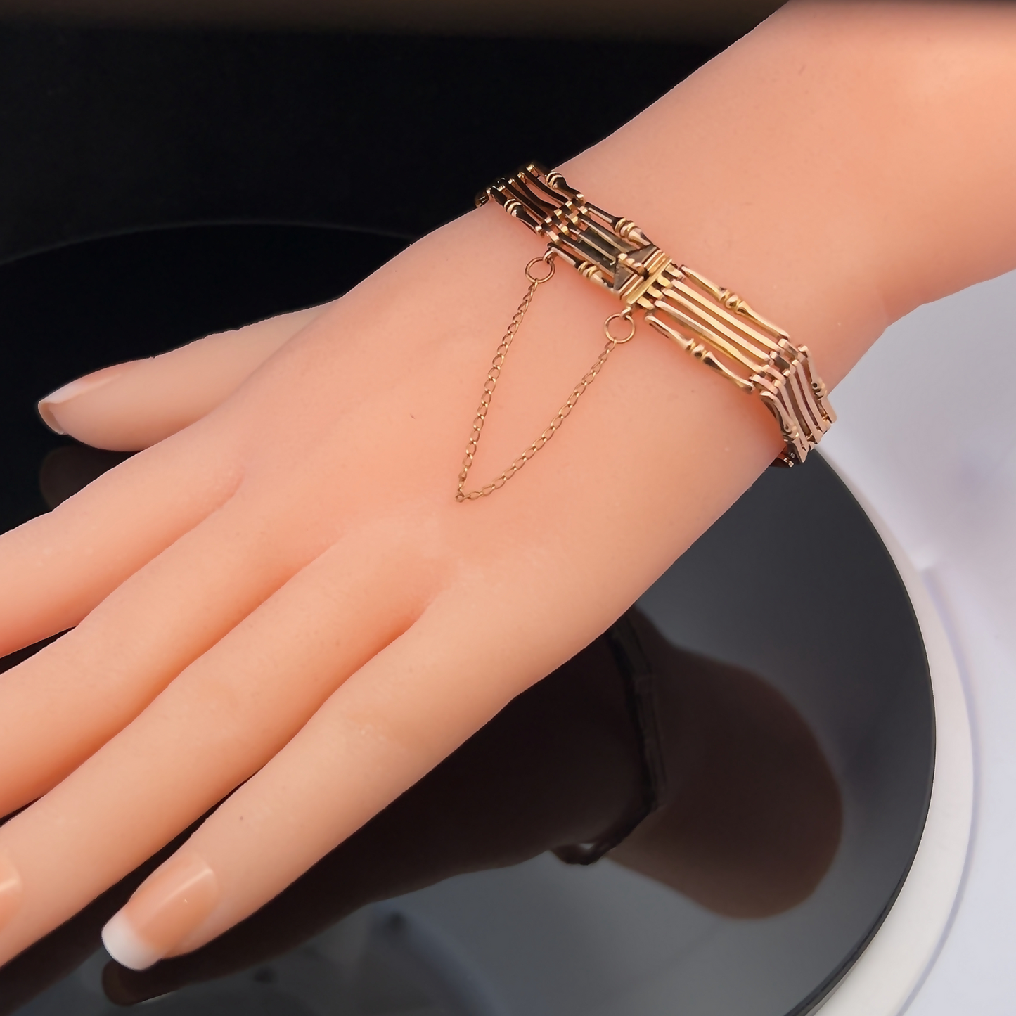 Antique Victorian 9ct Rose Gold Gate Bracelet