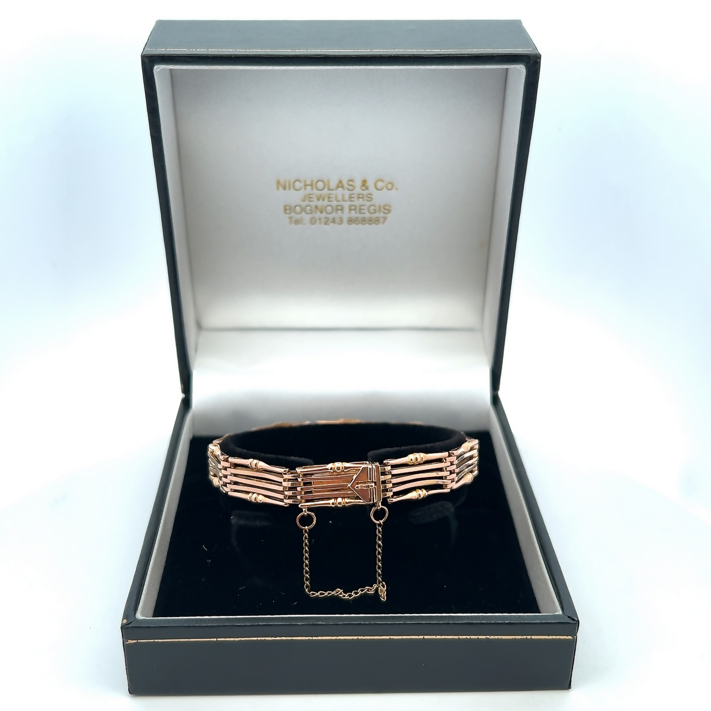 Antique Victorian 9ct Rose Gold Gate Bracelet