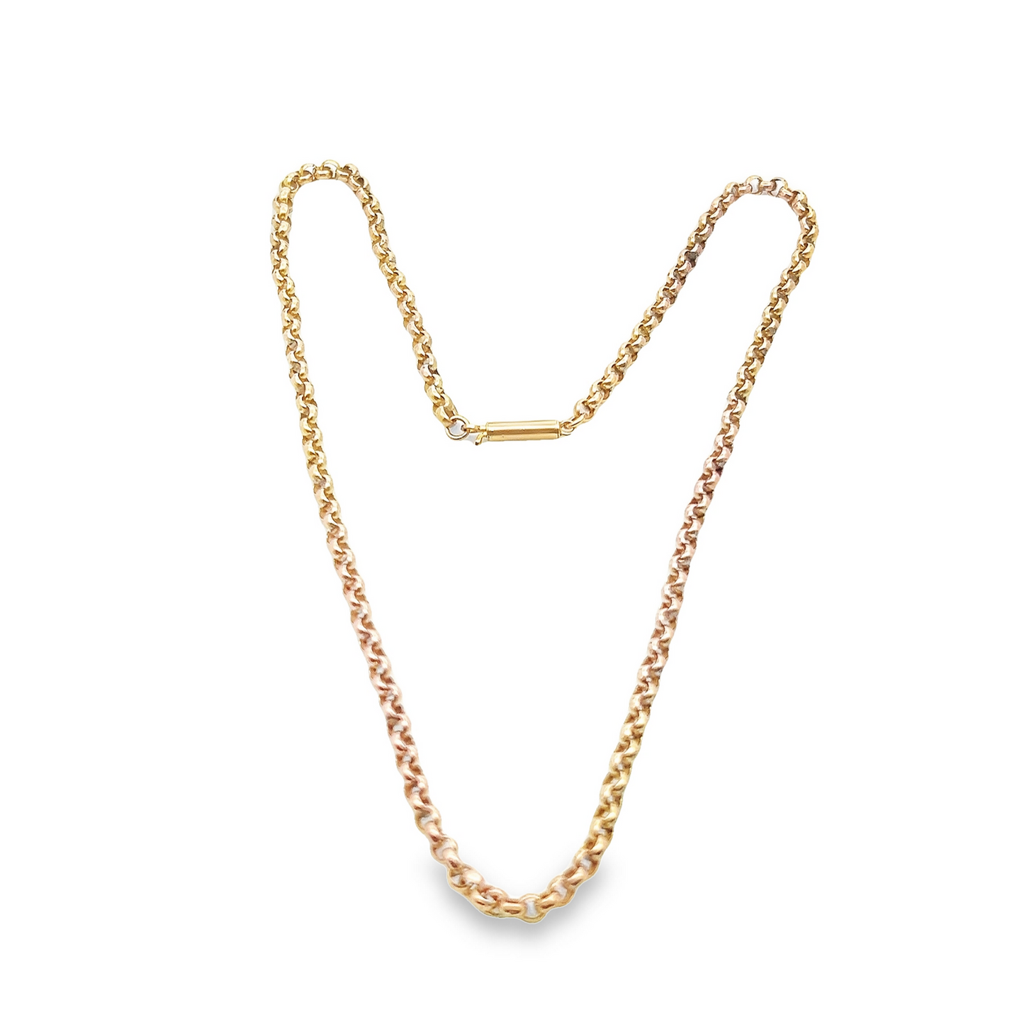 Antique 9ct Yellow Gold Edwardian Faceted Round Belcher Chain