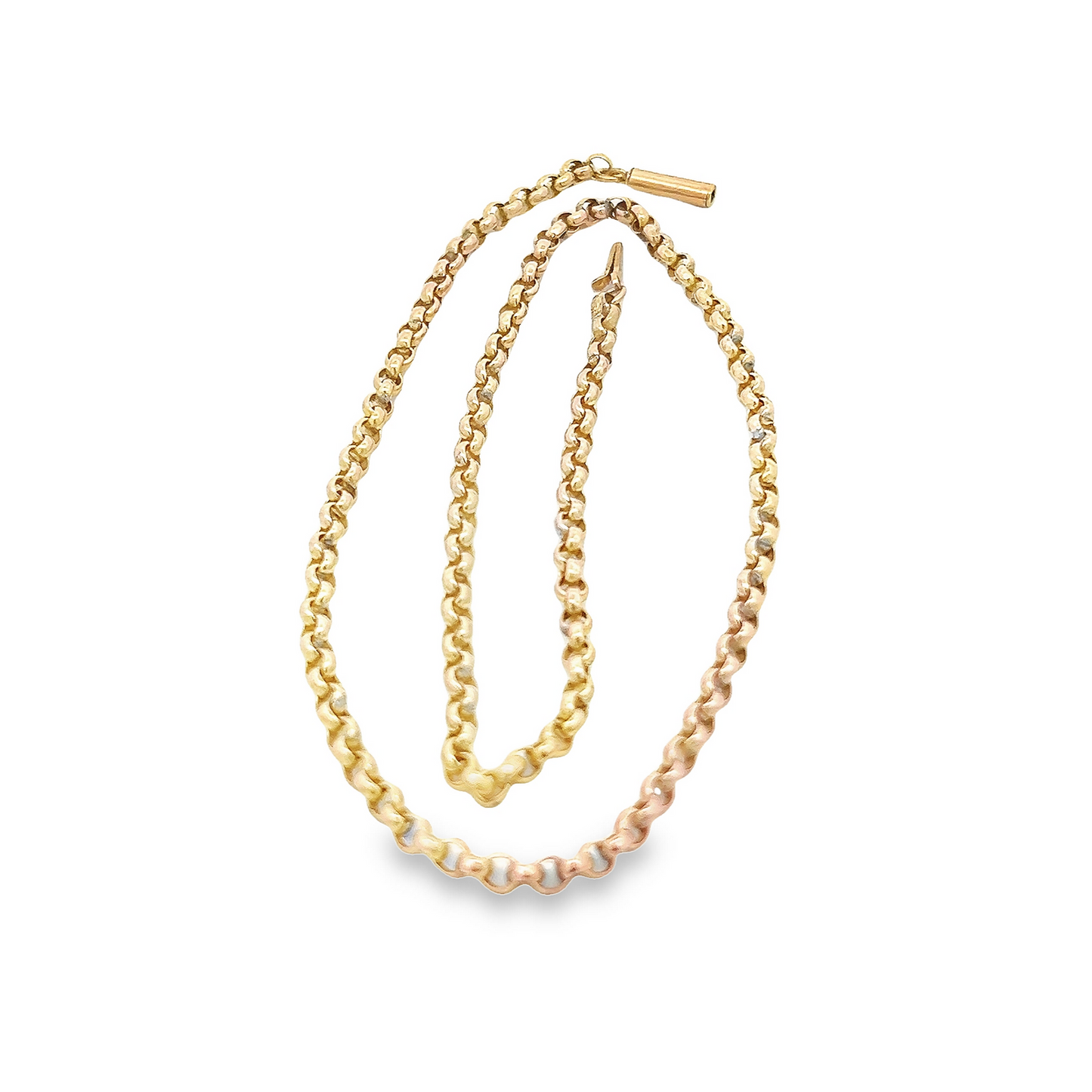 Antique 9ct Yellow Gold Edwardian Faceted Round Belcher Chain