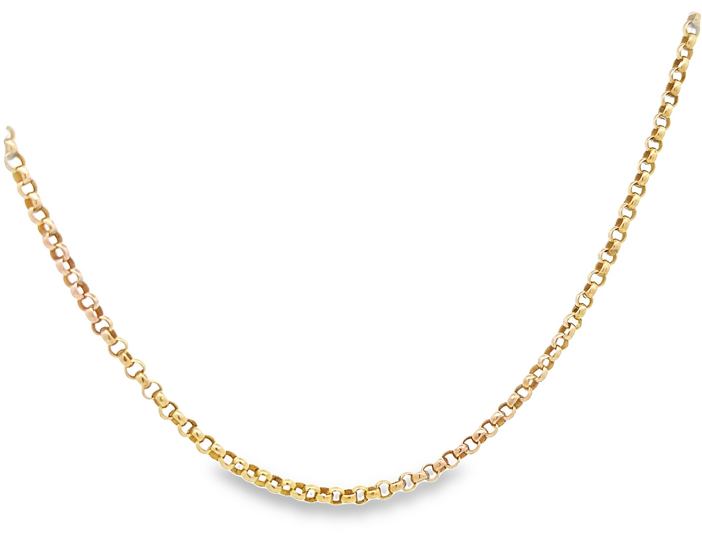 Antique 9ct Yellow Gold Edwardian Faceted Round Belcher Chain