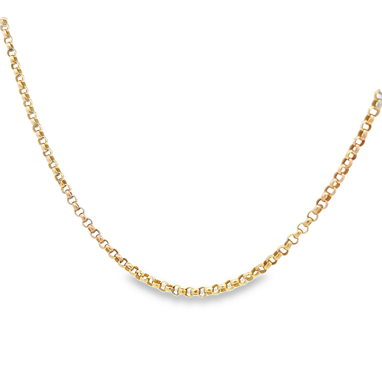 Antique 9ct Yellow Gold Edwardian Faceted Round Belcher Chain