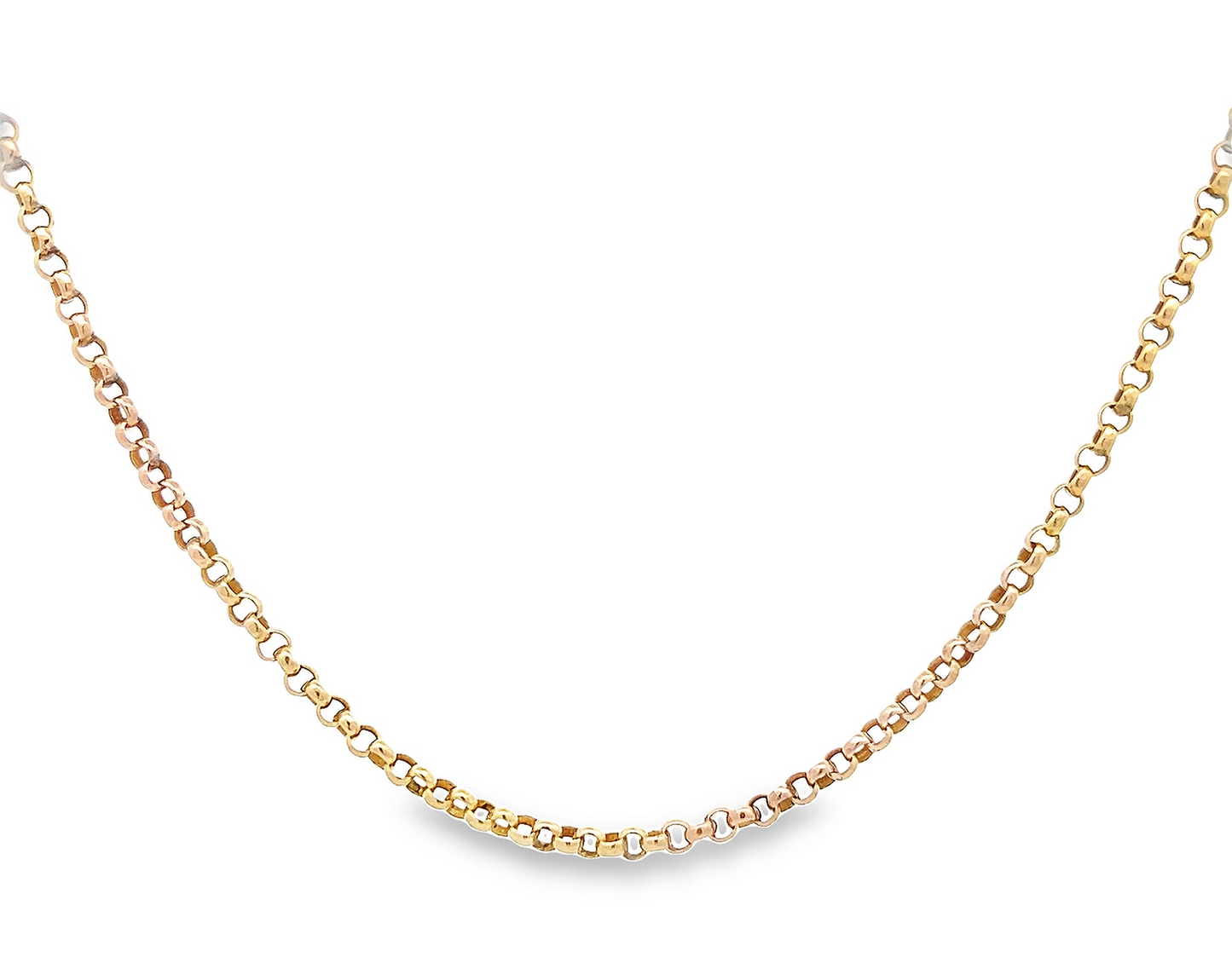 Antique 9ct Yellow Gold Edwardian Faceted Round Belcher Chain