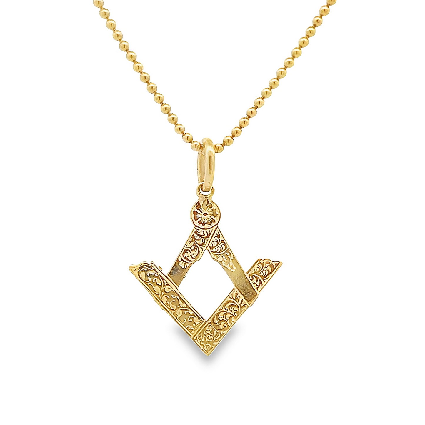 Antique Victorian 15ct Gold Hand Engraved Masonic Pendant or Charm