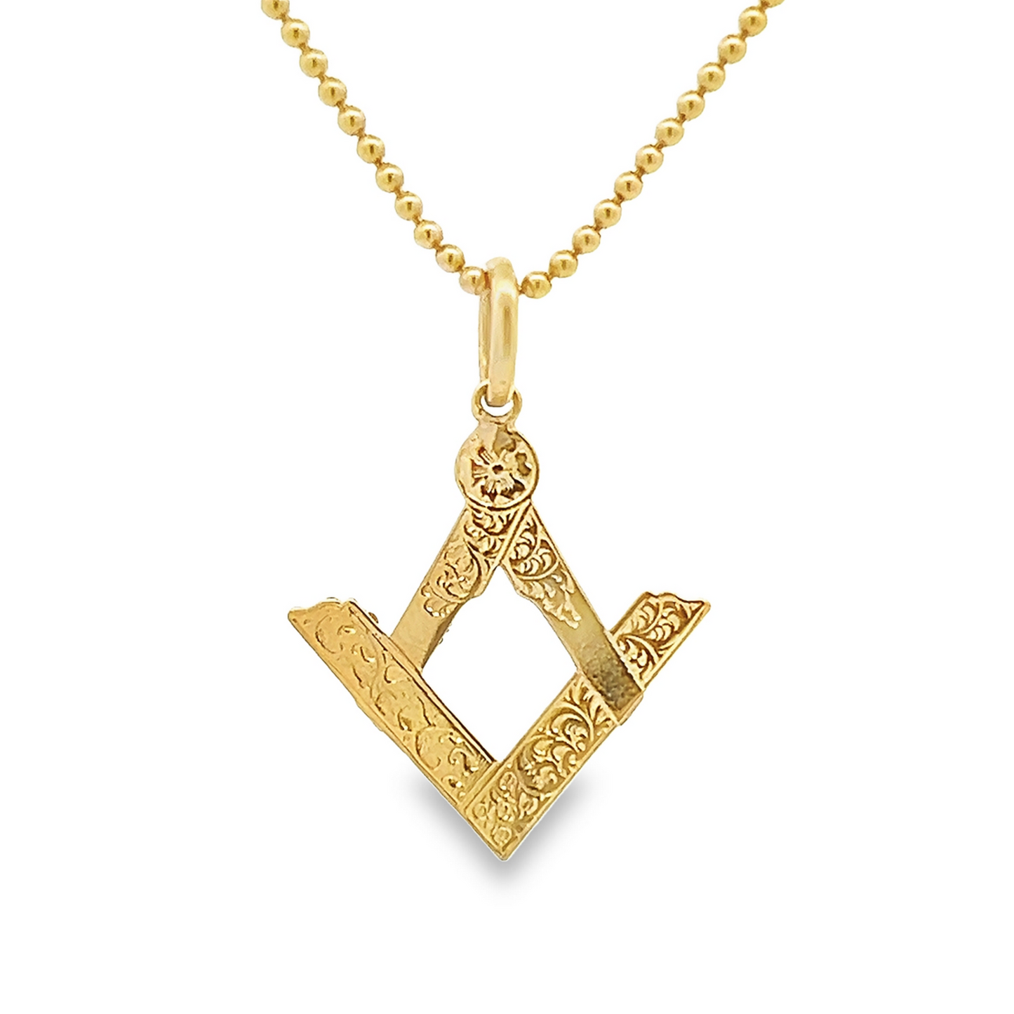 Antique Victorian 15ct Gold Hand Engraved Masonic Pendant or Charm
