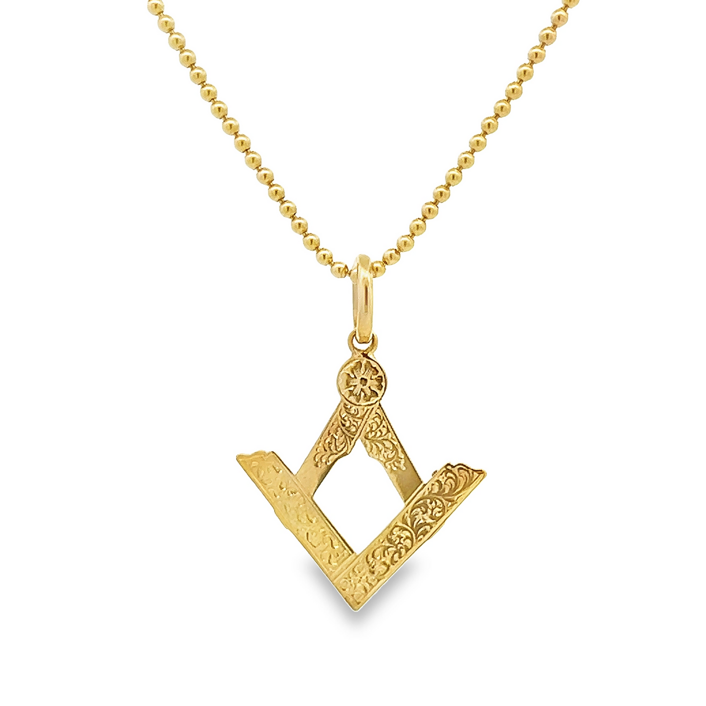 Antique Victorian 15ct Gold Hand Engraved Masonic Pendant or Charm