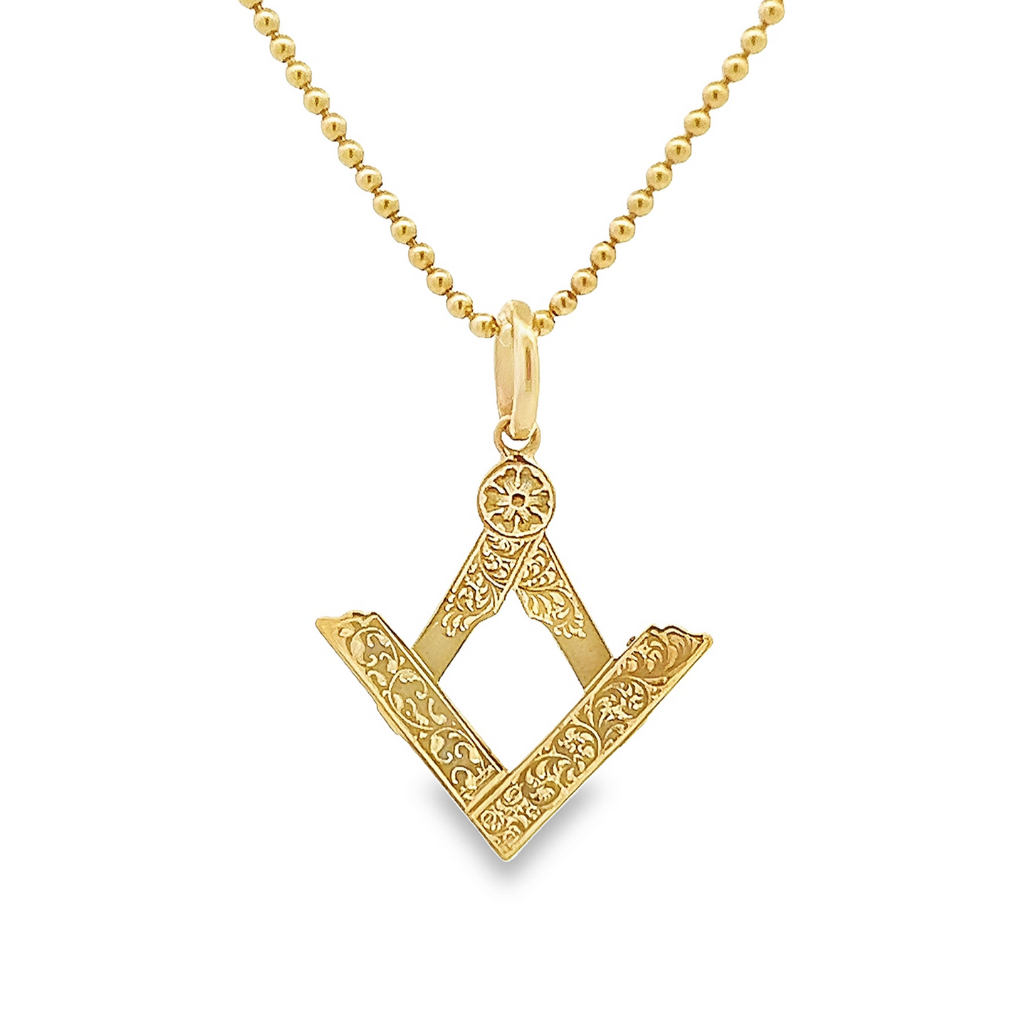 Antique Victorian 15ct Gold Hand Engraved Masonic Pendant or Charm