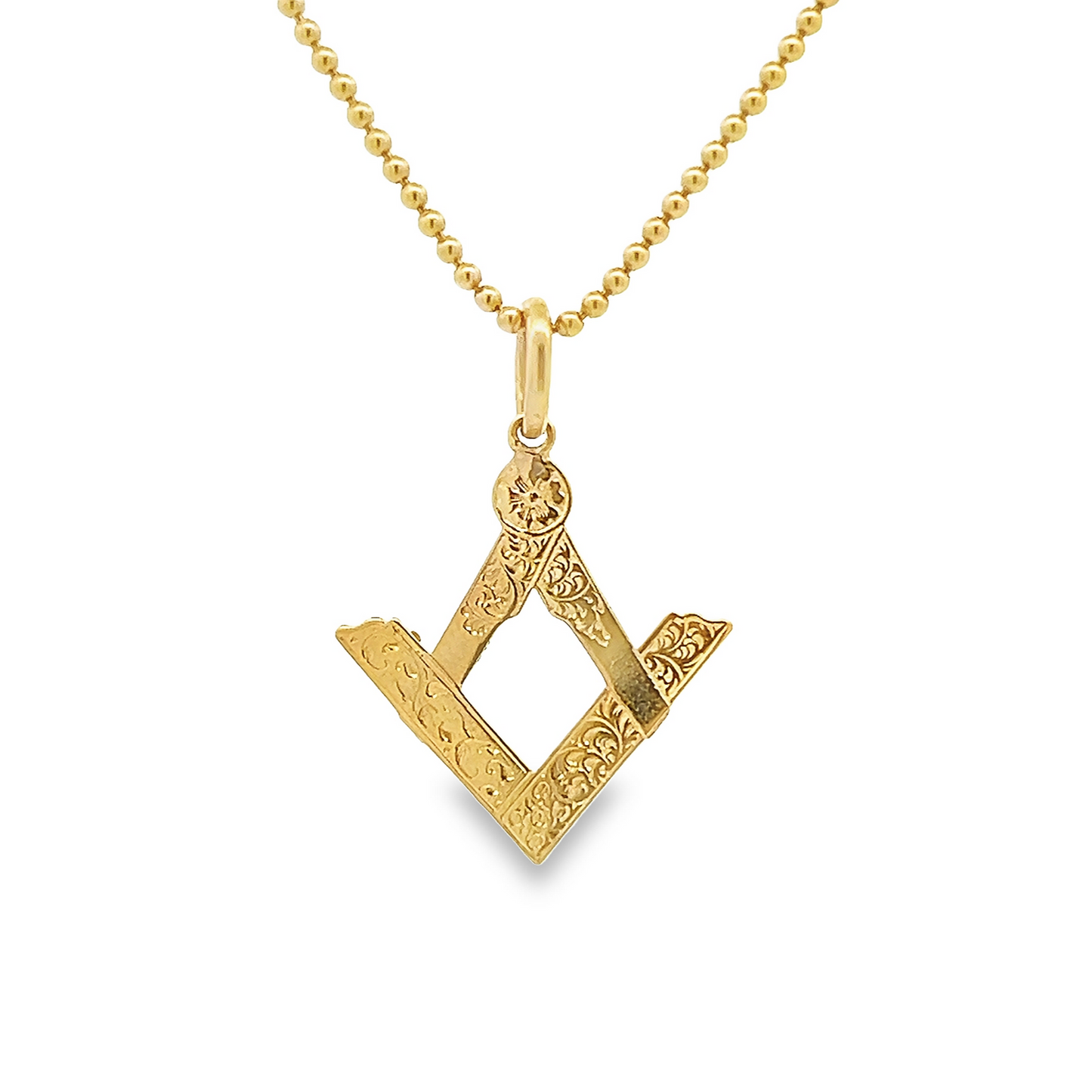 Antique Victorian 15ct Gold Hand Engraved Masonic Pendant or Charm