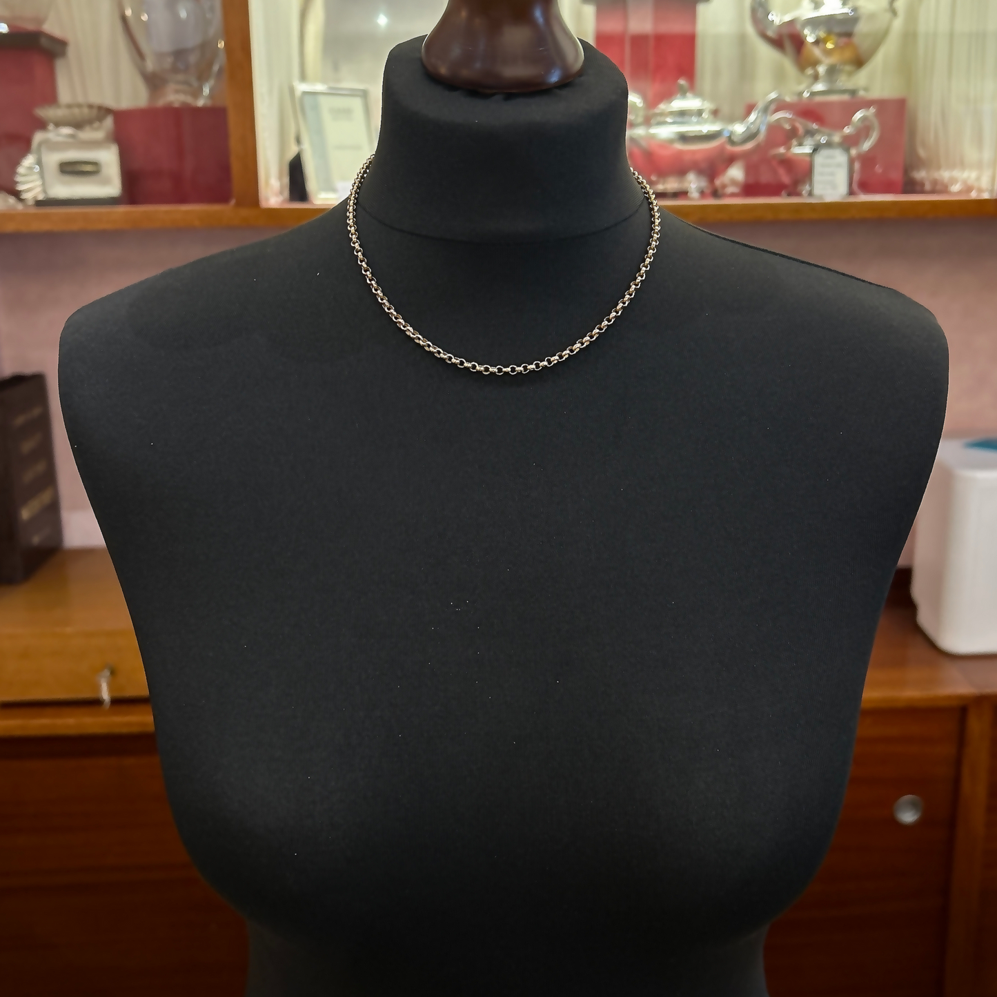 Antique 9ct Yellow Gold Edwardian Faceted Round Belcher Chain