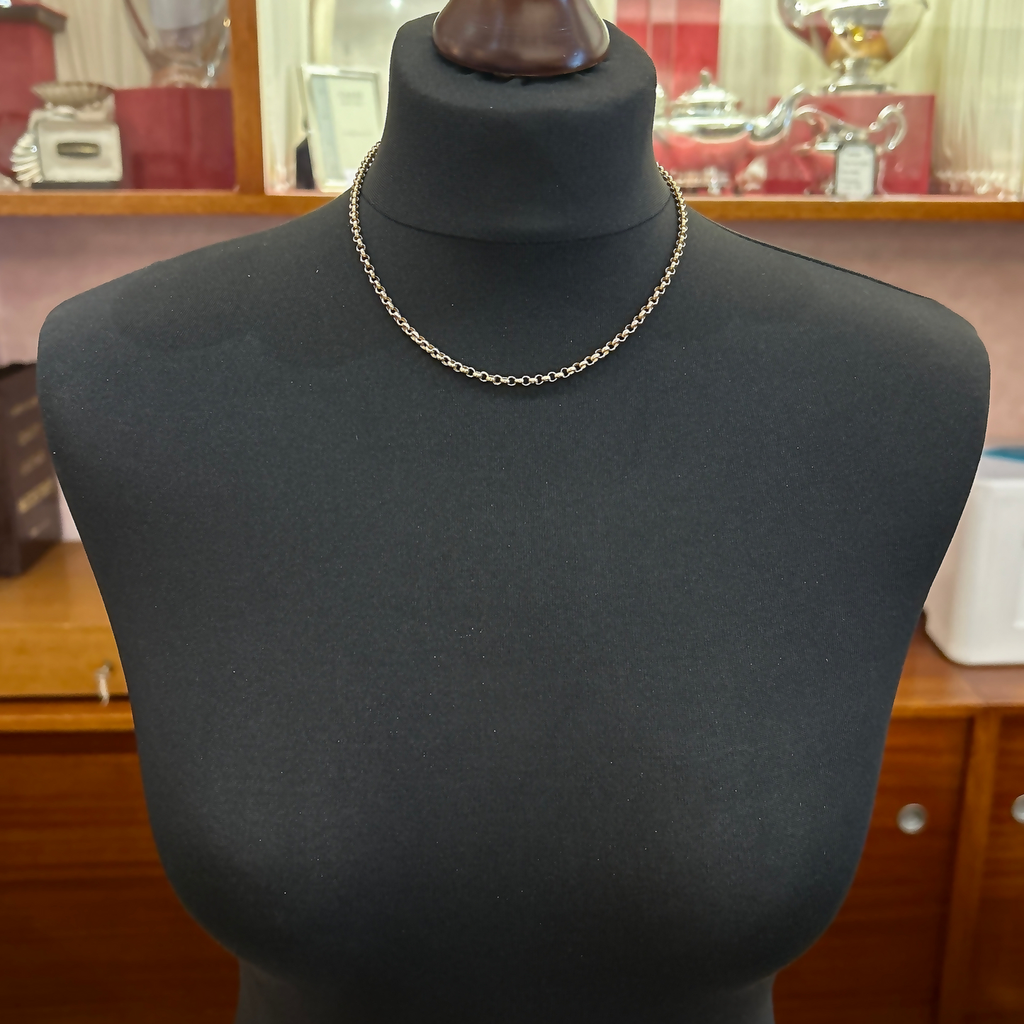 Antique 9ct Yellow Gold Edwardian Faceted Round Belcher Chain