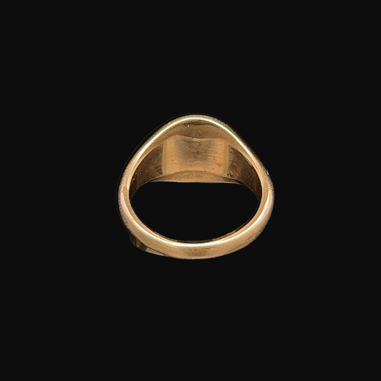 Vintage  "Truth Conquers" 9ct Gold Carved Intaglio / Seal Engraved Signet Ring