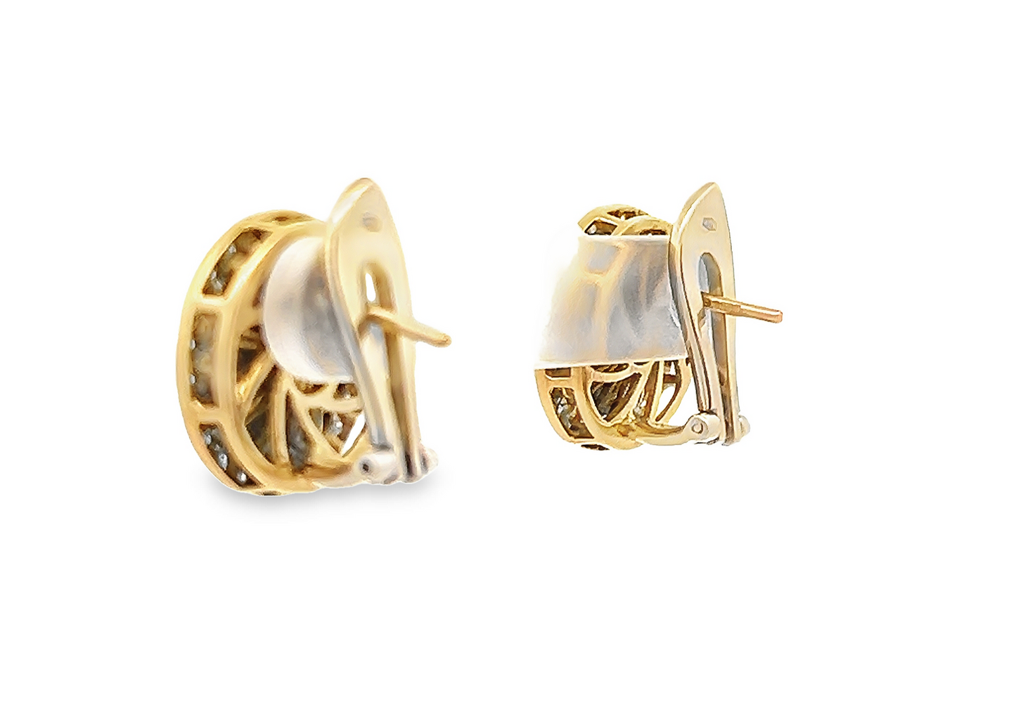 Vintage Mabe Pearl and Diamond 18ct Gold Earrings
