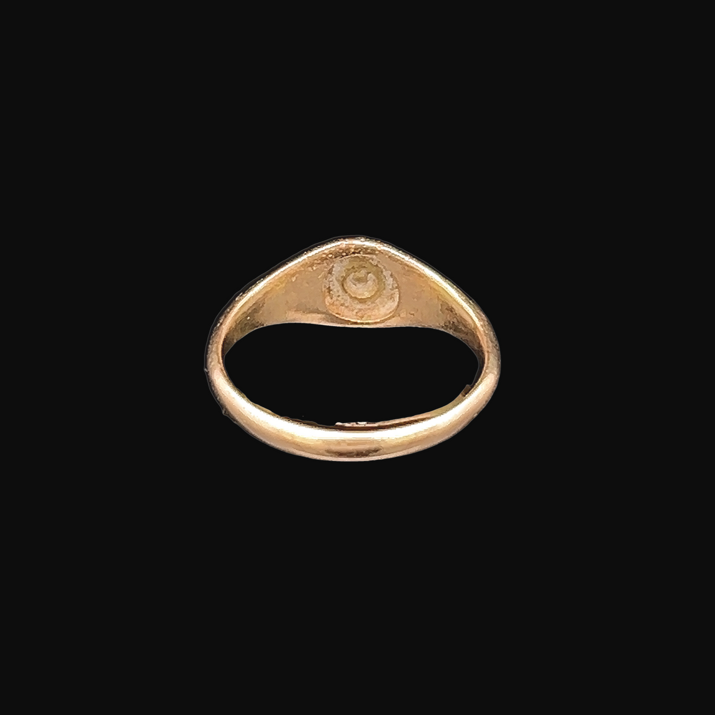 Antique Victorian Natural Split Pearl & Enamel 15ct Gold Mourning Ring