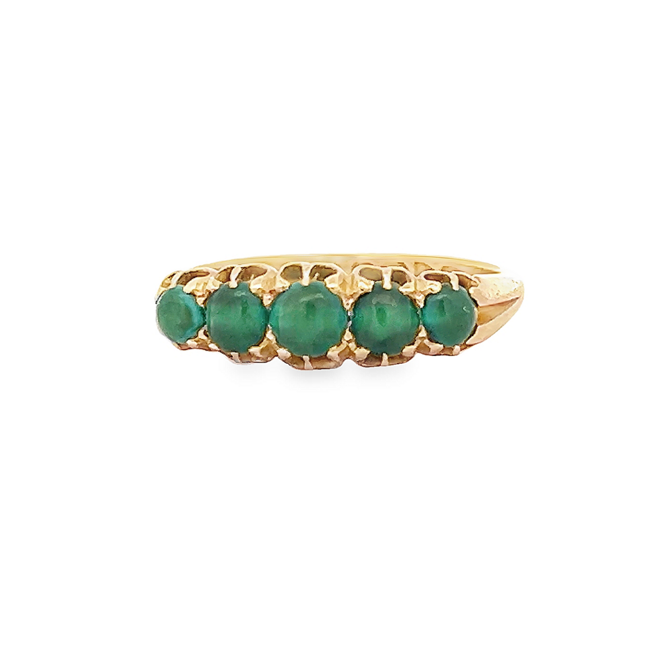 Antique Edwardian Turquoise 18ct Gold 5 Stone Ring