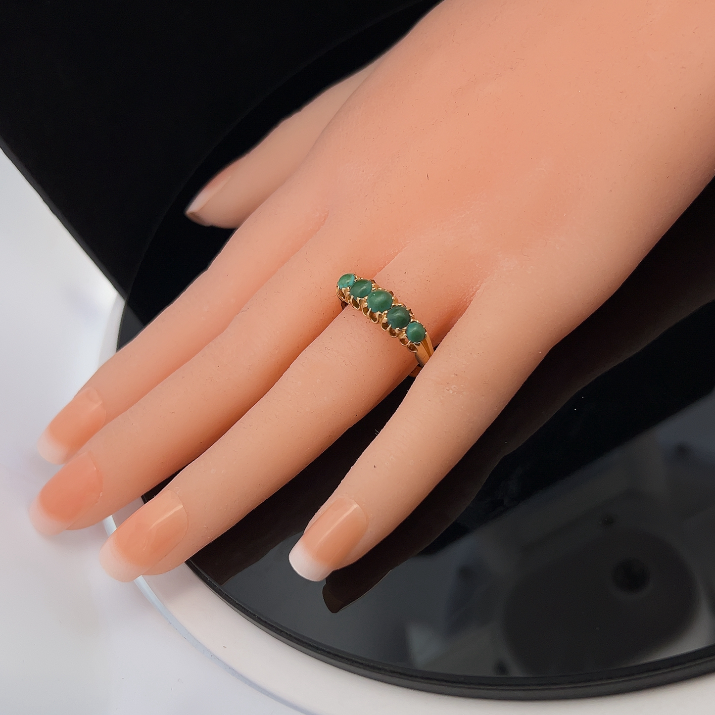 Antique Edwardian Turquoise 18ct Gold 5 Stone Ring